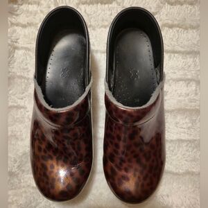 Dansko Animal Print Clogs - Brown and Black